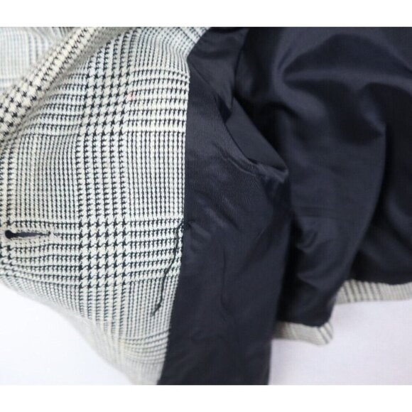 J. GALLERY - VINTAGE WOMEN'S BLACK WHITE PLAID OVERSIZED BLAZER JACKET - 15/16 - Picture 7 of 8